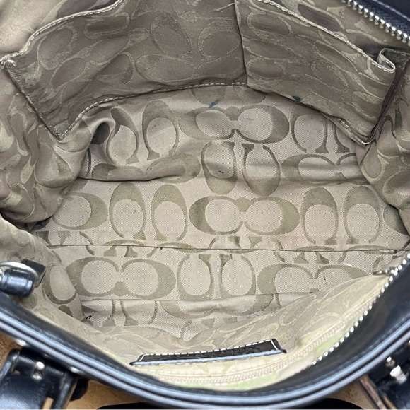 VINTAGE COACH Hamptons Black Leather Tote  Shoulder Bag #8E92 🖤 - Picture 8 of 9